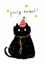 Cute Birthday Card - Cat - Party Animal! created by Cassie Howsley