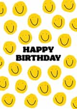 Cute Smiley Face Happy Birthday Card created by Jemma Rose Design
