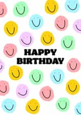 Happy Birthday Card - Colourful Smiley Faces created by Jemma Rose Design