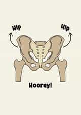 Funny Get Well Card - Hip Replacement - hip hip hooray! created by Jamie Lindsay