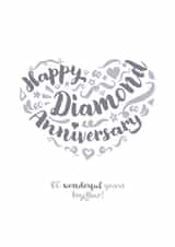 Classic Diamond Anniversary card - for a special couple - 60 Years created by Fatchair Print