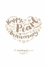 Classic Pearl Anniversary card - for a special couple - 30 years created by Fatchair Print