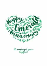 Classic Emerald Anniversary card - for a special couple - 55 years created by Fatchair Print