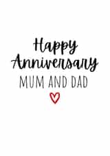 Cute Anniversary Card - Parents created by Amy (Hedgecards)