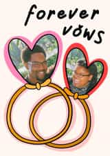 Personalised Wedding Photo Card created by Lisa Wardle - Cute Rings Photo Card - Just Married