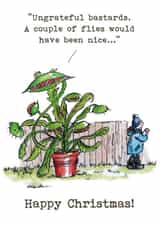 Funny Snapper Christmas Card - John Lewis Venus Flytrap Card created by Pierre Cochon Ltd