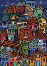 Contemporary Christmas card for your seasonal greetings. created by Appleshed Art