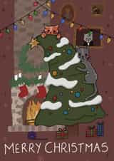Cute Cat Christmas Card created by Aweirdandwonderful🍄