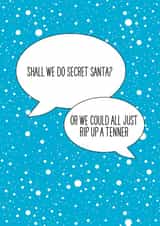 Funny Secret Santa Christmas card for friends and colleagues created by THIS MAMA DOES