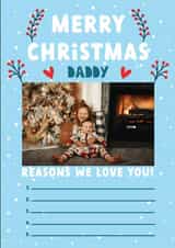 Personalised Christmas Photo Card created by Summer Lane Studio - Cute Christmas Photo Card - List of reasons we love daddy!