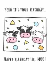 Cute Cow Birthday Card For a Loved One created by CBL