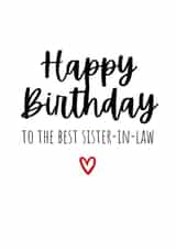 Typography Birthday Card - Sister-in-law created by Amy (Hedgecards)