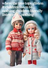 A funny and cute Christmas card for Parents - Children listen to nothing created by Vanilla Frosting Studio