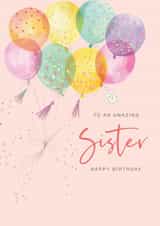 Sister Birthday card - Balloons -pretty created by Orchard Design House