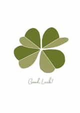 Good Luck Clover Card - Green Good Luck - Four Leaf Clover created by Brightapril Art
