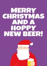 Pun Christmas Card - Merry Christmas And A Hoppy New Beer created by SideHustleVibes