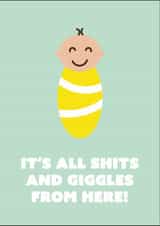 New Baby Card - It's All Shits And Giggles - Gender Neutral created by SideHustleVibes