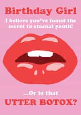 Funny Birthday Card - Cosmetic Surgery - Utter Botox created by Get Carter Cards