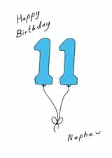 Cute Birthday Card - 11th - Nephew created by A Ray of Sunshine Cards