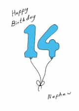 Cute Birthday Card - 14th - Nephew created by A Ray of Sunshine Cards