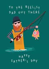 Cute and Funny Father's Day Card - Reelist Fishing Dad created by AbiGoLucky