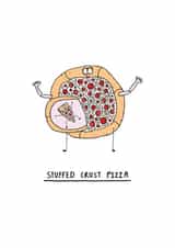 Cute funny pregnancy card for a mum or dad to be - pizza lover - foodie - mum created by The Baldy Egg