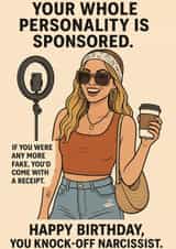 Funny Birthday Card - Influencer Joke created by ZFG Cards
