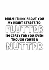 Cheeky Love Card - Valentine's Day - You're a Nutter created by The Blunt Badger