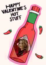 Personalised Valentines Day Photo Card created by Lisa Wardle - Cheeky Valentines Photo Card - Happy Valentines Hot Stuff