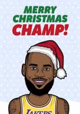 Funny Lebron Christmas Card For Basketball Fan Boyfriend created by HollerPop