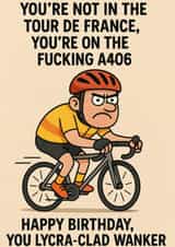 Funny Birthday Card - cyclist joke created by ZFG Cards
