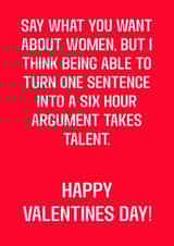 Funny Valentines Day Card - Relationship Argument Joke created by ZFG Cards