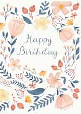 Floral Happy Birthday Card created by Louise Jewell