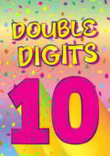 Bright and colourful Double Digits 10th Birthday Card created by Fran Hennessy, Shimmy Shimmy Yay!