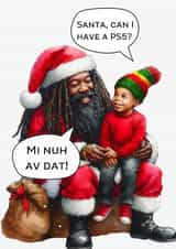 Funny Christmas Black Santa Card created by Apexity Greetings