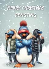 Top Boy Penguins Merry Christmas Pengting created by Apexity Greetings