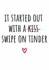 Funny Valentine’s Day card - Tinder romance created by Amy (Hedgecards)