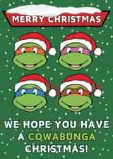 Cool Christmas Card - Turtles, Cowabunga - Merry Christmas created by Tom Sheldrick