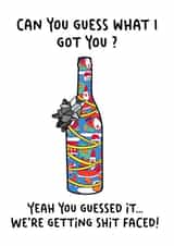 Funny Drinking Card - Bottle - Get Shit Faced created by Jungle Beat Creations