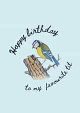 Cheeky Blue Tit Birthday Card - Happy birthday to my favourite tit created by Hhaus Of Phoebe