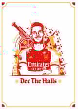 Declan Rice Arsenal Christmas Card - Dec The Halls created by Joe Baines Graphic Design and Illustration