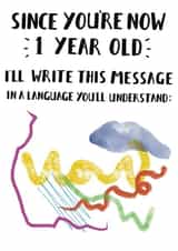 Funny Birthday Card For 1 Year Olds created by Jimmy Doodle