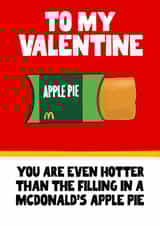 Funny Valentine's card - McDonalds apple pie created by Pickled Prints