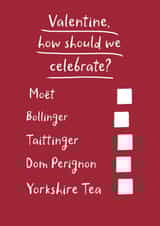 Cute Valentine's Day card - Champagne - Yorkshire Tea created by Pickled Prints