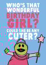 Funny Tiktok Nanalan Birthday Card - Who's That Wonderful Birthday Girl created by Studio Doodles