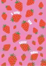 Cute Valentines Day Card - I love you Berry Much created by Essentially Nomadic Designs