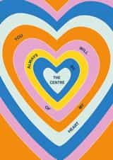 Groovy Retro Rainbow Heart - Cute Valentines Day Card -Be the centre of my Heart created by Essentially Nomadic Designs