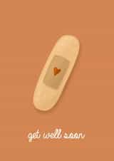 Cute Get Well Soon Card - Plaster and Heart created by Creative Elle