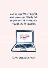 Funny Valentine card - for the person you swiped right created by PaperJam Print Co.