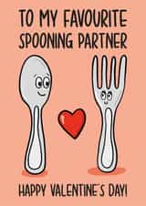 Cute Valentines Day Card - Favourite Spooning partner created by TeePee Creations